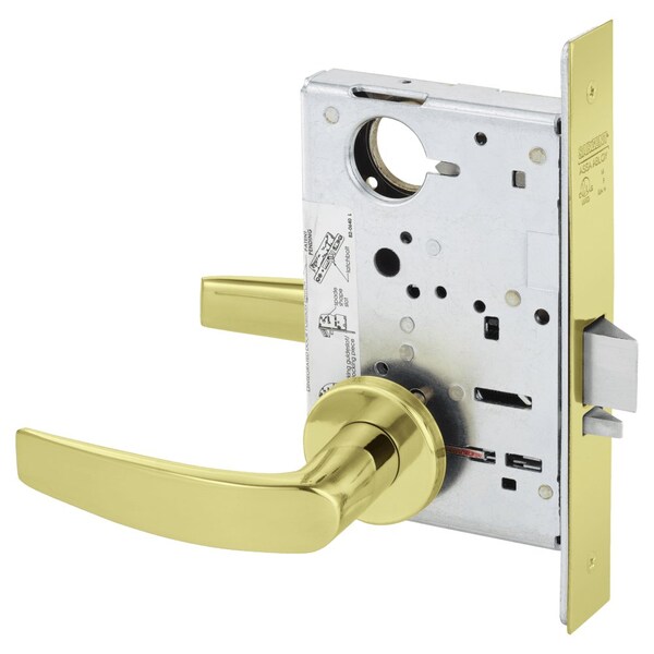 Sargent Grade 1 Storeroom or Closet Mortise Lock, B - Lever, LN - Rose, Field Reversible, Less Cylinder, ASA LC-8204 LNB 3 - main